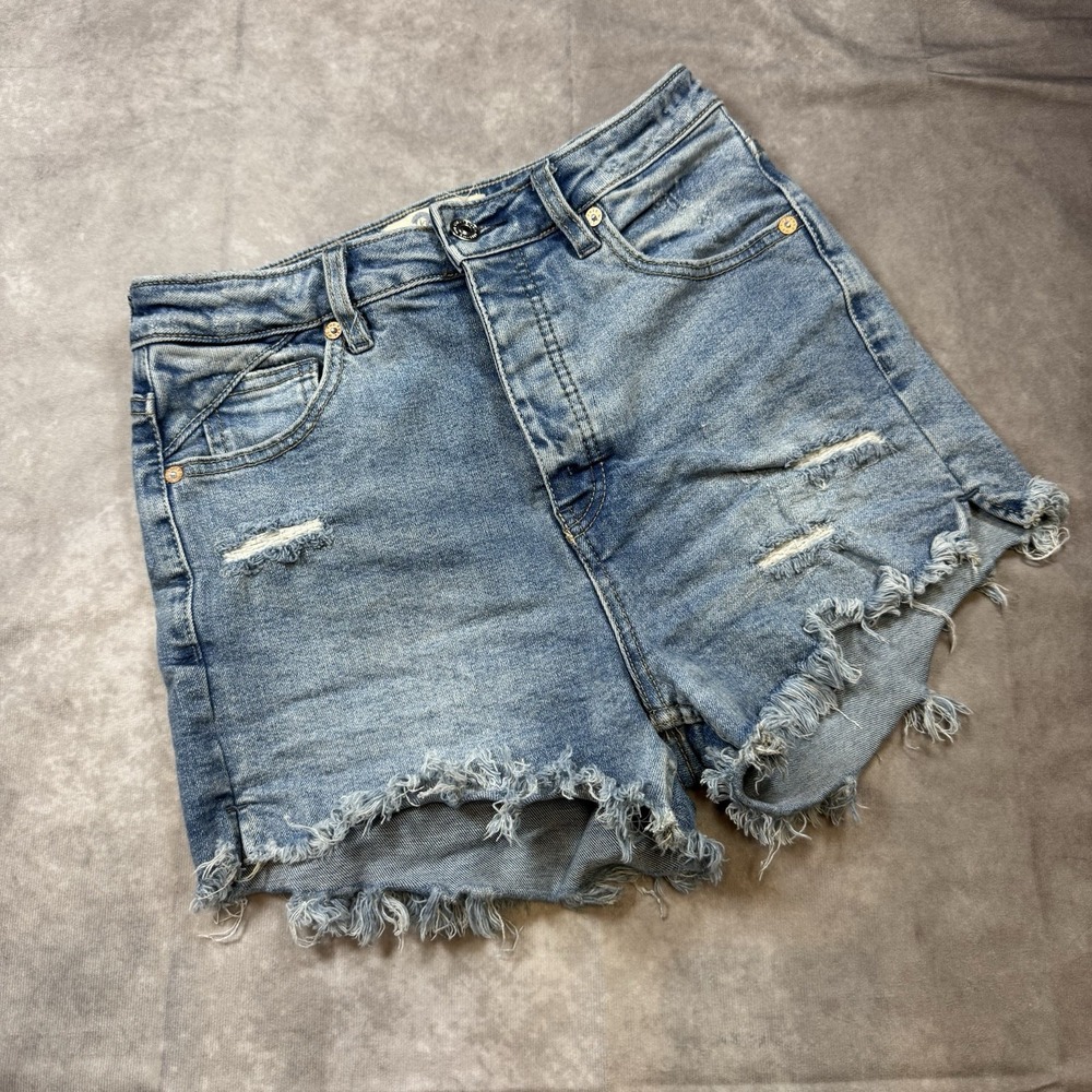 We The Free - Free People Distressed Denim Shorts Women‎ 26 Button Fly
